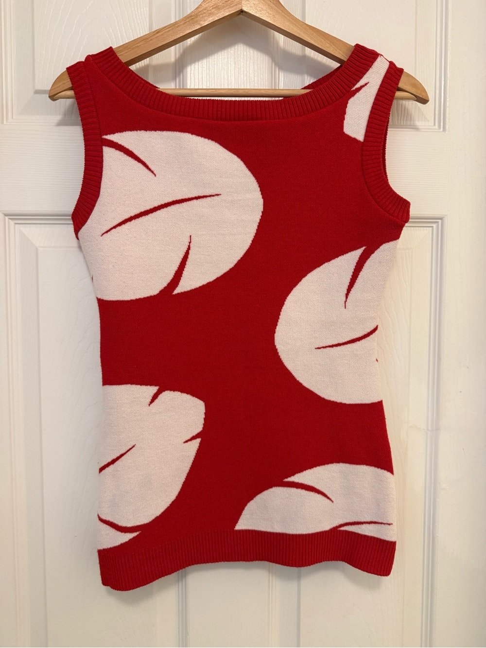 Like New Elhoffer Design Lilo Leaf Knit Shell Tunic Sweater Vest
